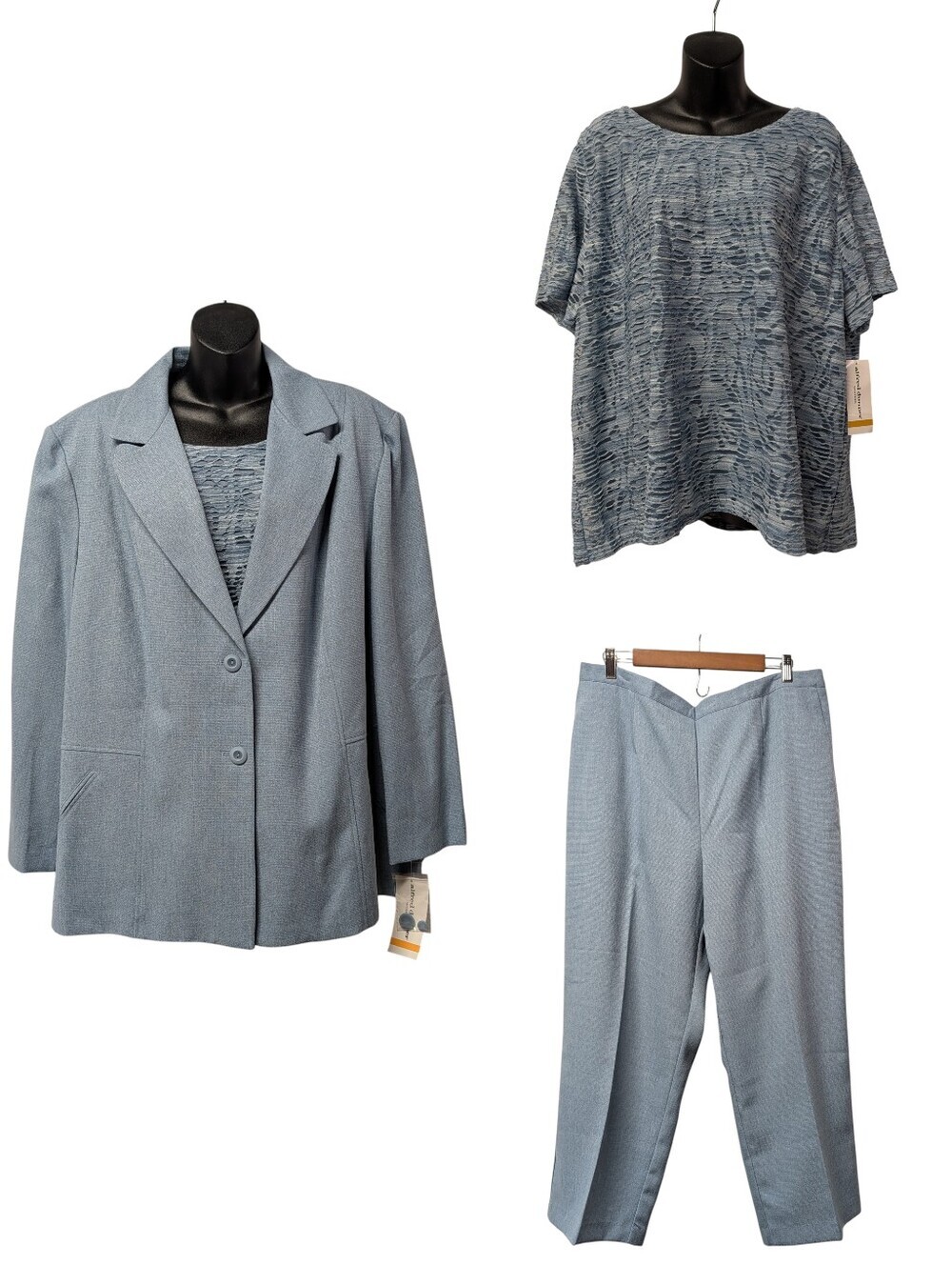 Alfred Dunner 3 Pieces Pants Set Jacket Top Women's Plus Size 20W 24W 3X NWT